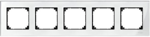 Рамка универсальная Schneider Electric Merten M-Elegance 5-м. стекло белый бриллиант  картинка